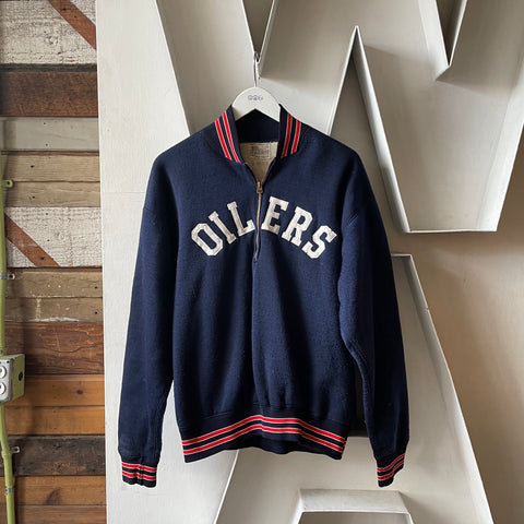 60’s Champion Quarter Zip Oilers Jacket - Medium