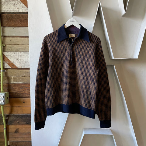 70’s Houndstooth Sweater - Medium