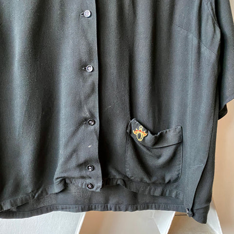 70’s Rayon Bowler - Cropped Large