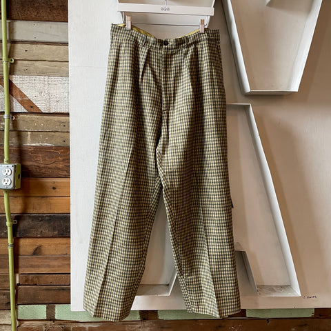 40’s Wool Checkered Trousers - 33” x 29.5”