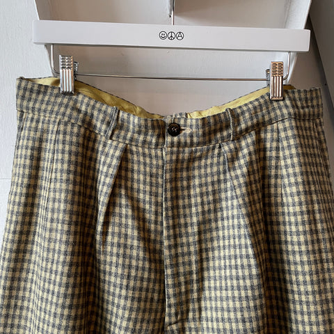 40’s Wool Checkered Trousers - 33” x 29.5”