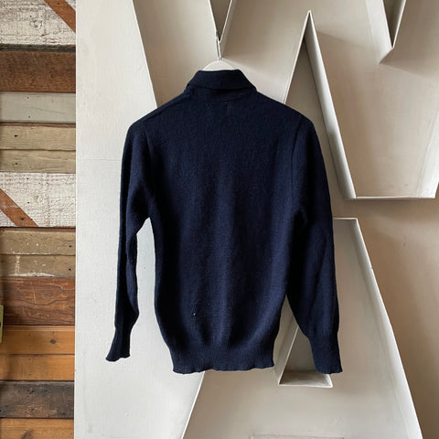 70’s University Square Wool Sweater - Small