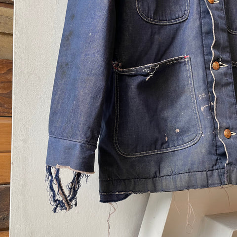 70’s Dark Denim Chore Coat - Large