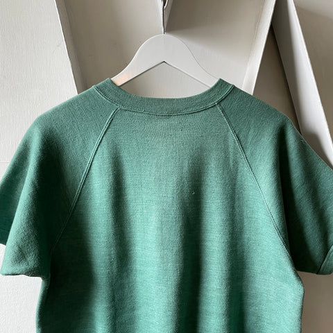 60’s Quigley Hall Flock Print Short Sleeve Sweatshirt - Medium
