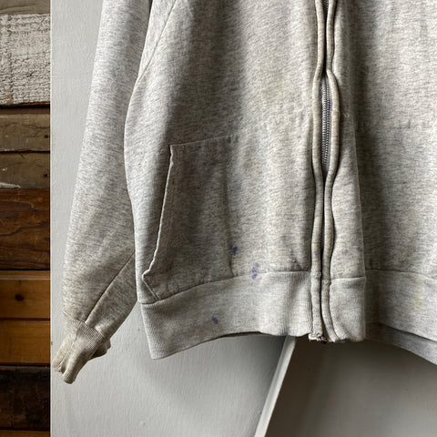 80’s Thermal Lined Zip-Up Sweatshirt - Large