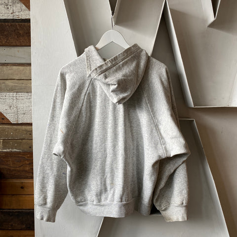 80’s Thermal Lined Zip-Up Sweatshirt - Large