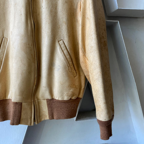 60's Leather Bomber - Large