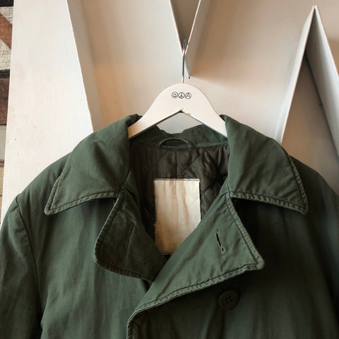 Lined Military Peacoat Style Jacket - Large