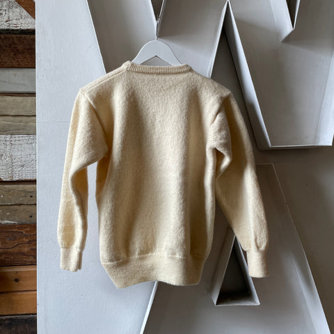 70’s Cream Wool Sweater - Small
