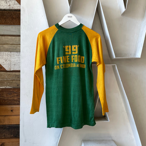 50’s Fine Food Raglan Long Sleeve Tee - Small