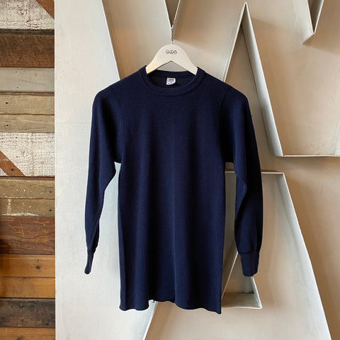 80's Blue Hanes Thermal - Large