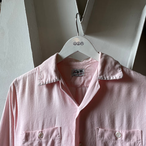 60’s Pink Loop Collar Shirt - Small
