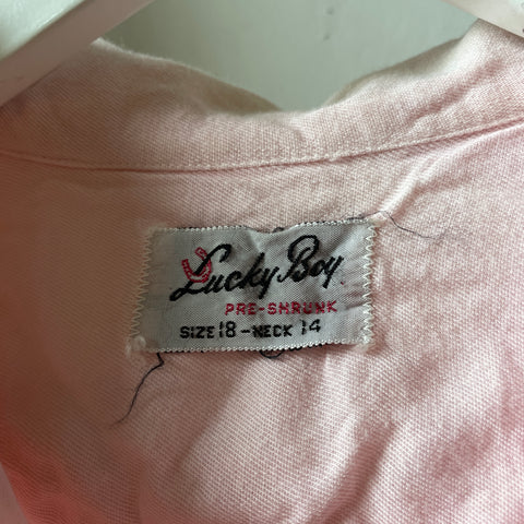 60’s Pink Loop Collar Shirt - Small