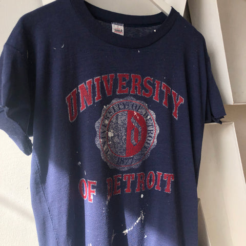 Mangled Paper Thin University of Detroit Tee - XL