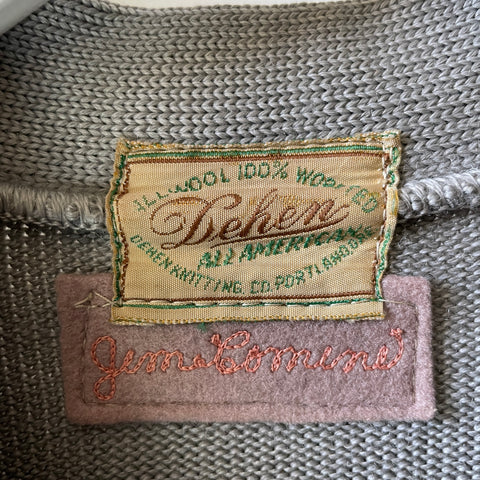 40’s Dehen Thrashed Varsity Cardigan - Small