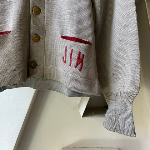 40’s Dehen Thrashed Varsity Cardigan - Small