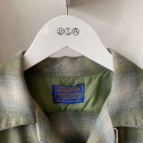 60's Pendleton Shadow Plaid Board Shirt - Medium