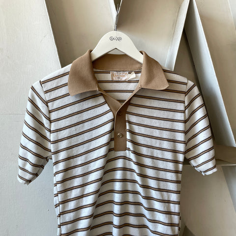 70’s Striped Knit Polo - Small