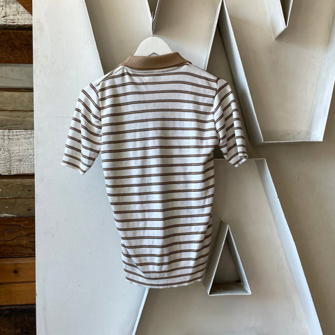 70’s Striped Knit Polo - Small