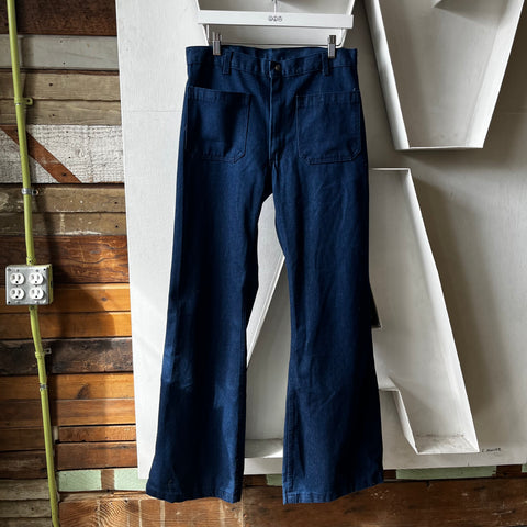 80’s Sailor Denim Dungarees - 32” x 34”