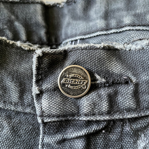 90’s Dickies Thrashed Black Dungarees - 34” x 26”