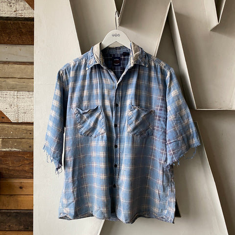 80's Thrashed Cotton Flannel - Large