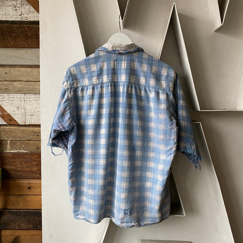 80's Thrashed Cotton Flannel - Large