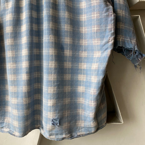 80's Thrashed Cotton Flannel - Large