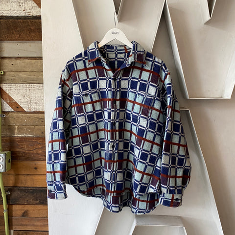 60's Geometric Heavy Flannel - Large