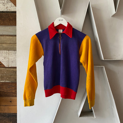 60's Tri-Color Quarter Zip - Small
