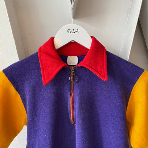 60's Tri-Color Quarter Zip - Small