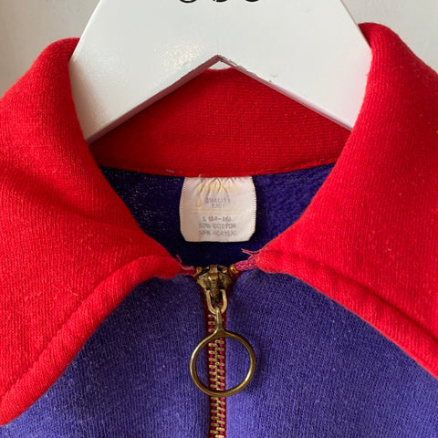 60's Tri-Color Quarter Zip - Small