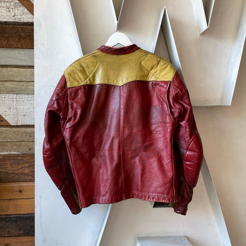 80's Custom Leather Racing Jacket - Medium