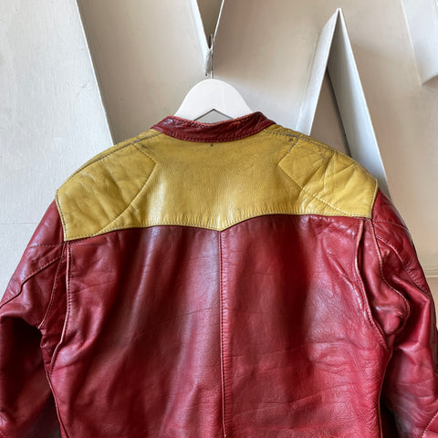 80's Custom Leather Racing Jacket - Medium