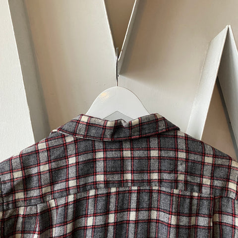60's Loop Collar Flannel Button Shirt - Medium