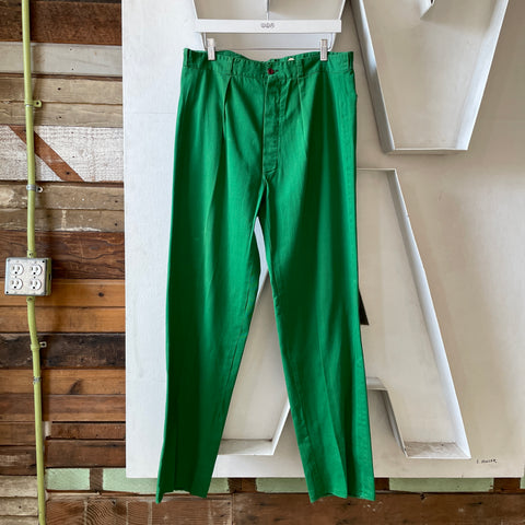 50’s Pleated Cotton Trousers - 33” x 32”