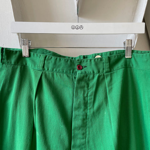 50’s Pleated Cotton Trousers - 33” x 32”