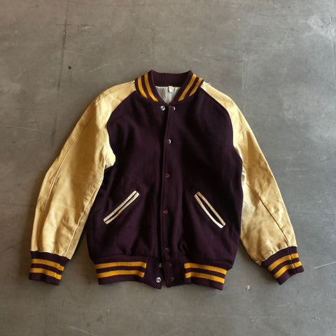 Lesley Knitting Co Burgundy Varsity Jacket - M/L