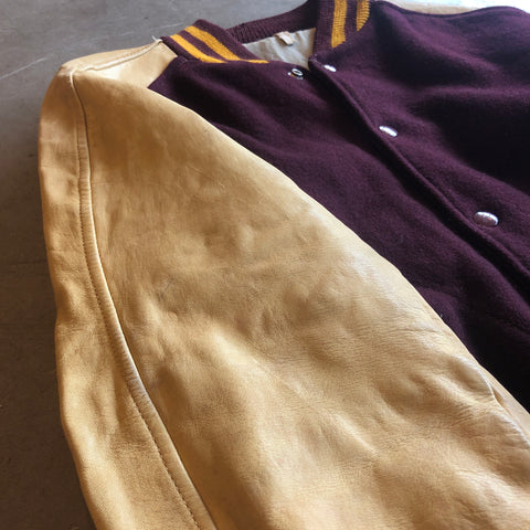 Lesley Knitting Co Burgundy Varsity Jacket - M/L