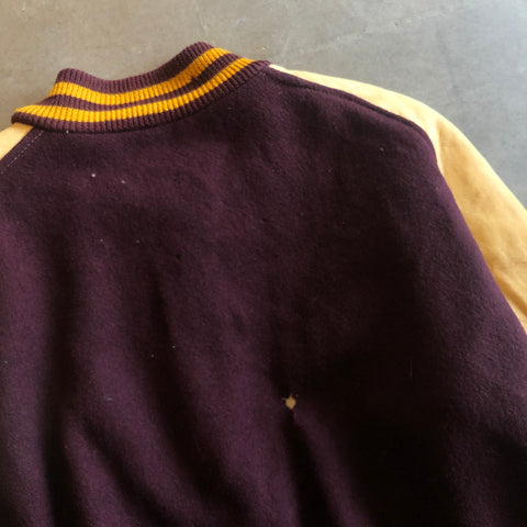 Lesley Knitting Co Burgundy Varsity Jacket - M/L
