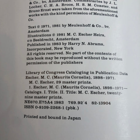 MC Escher Master Print Book