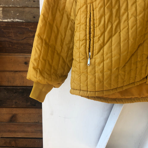 70's/80's Yellow Quilted Jacket - XL