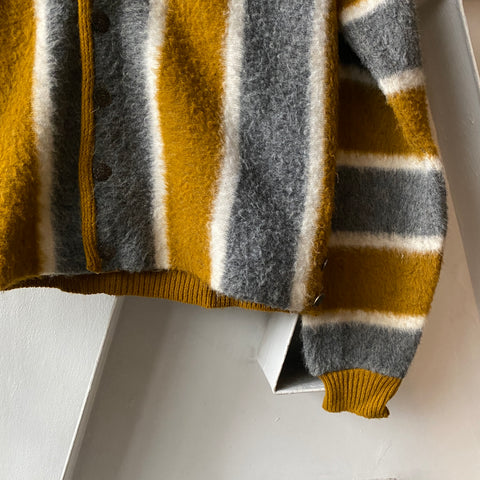 50’s Barclay Shaggy Striped Cardigan - Small