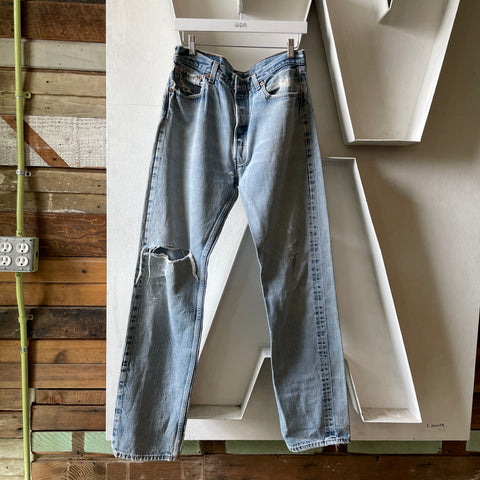 90’s Levi’s Thrashed 501 - 32” x 33”