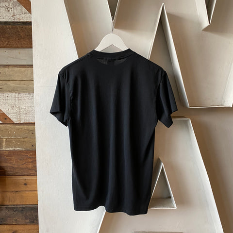 80's Black Pocket Tee - Large