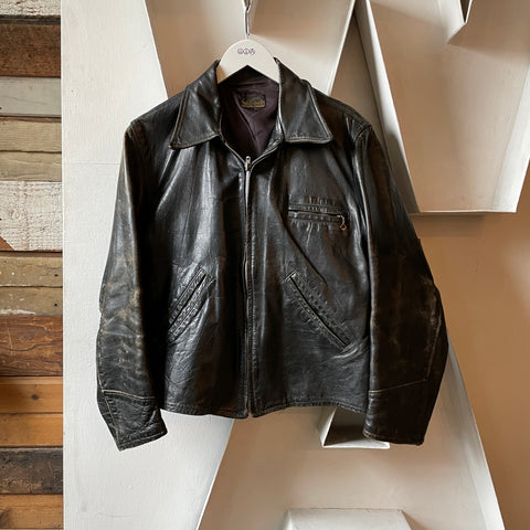 50’s Front Quarter Leather Jacket - Medium
