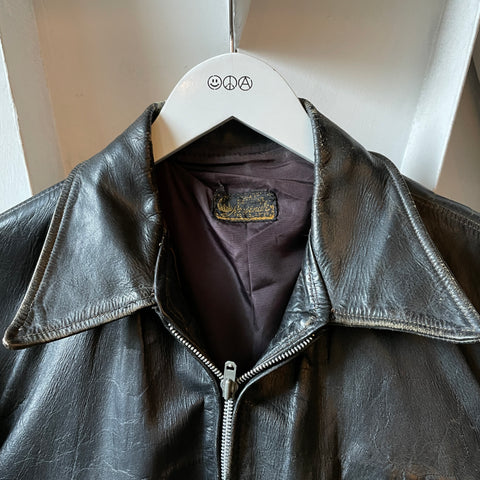50’s Front Quarter Leather Jacket - Medium