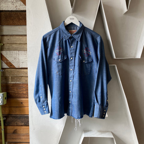 60's Wrangler Western Chambray - Large