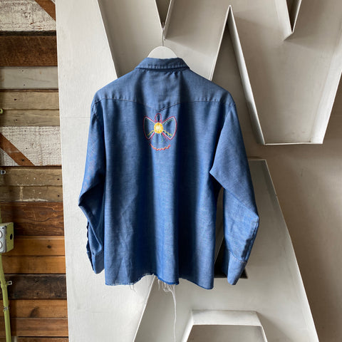 60's Wrangler Western Chambray - Large