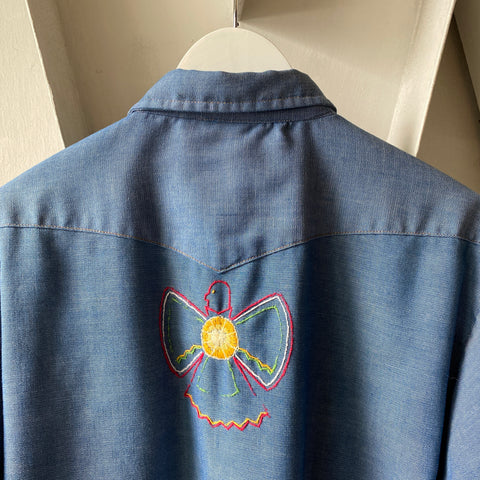 60's Wrangler Western Chambray - Large